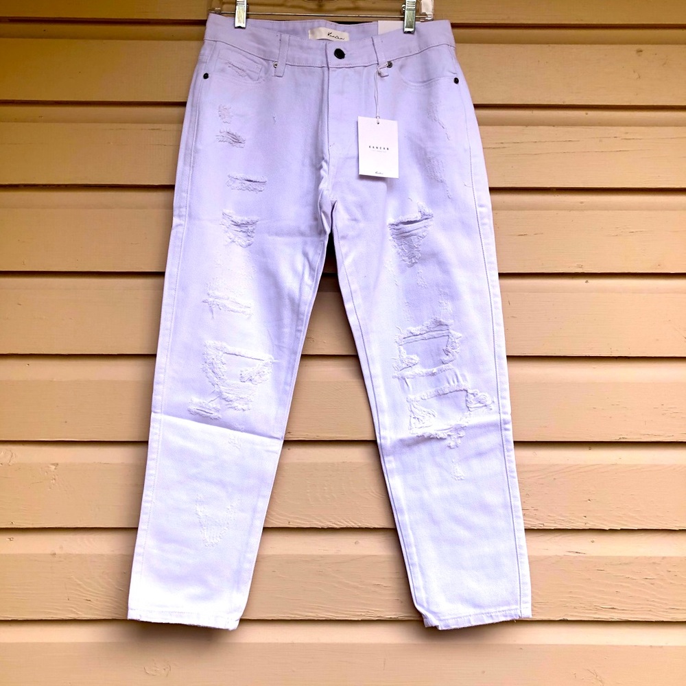 KanCan New White Jeans Ripped Ankle Cropped